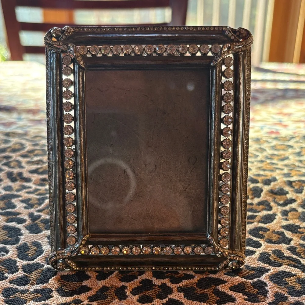 Jay Strongwater Crystal-Accented Pewter Frame